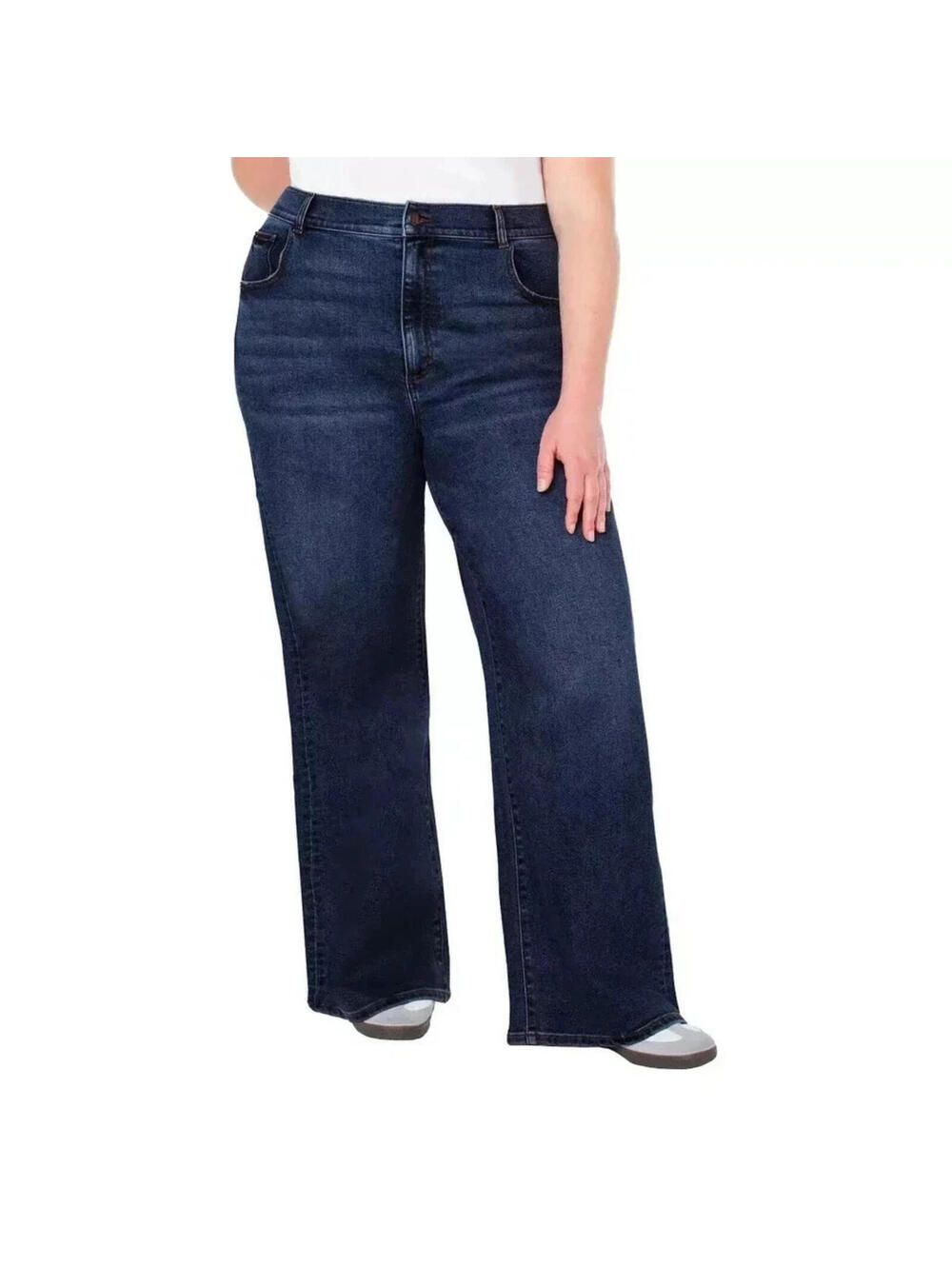 Well Worn Women's Wide Leg High Rise Jeans Dark Blue Size 10/30 (inseam 31.5)